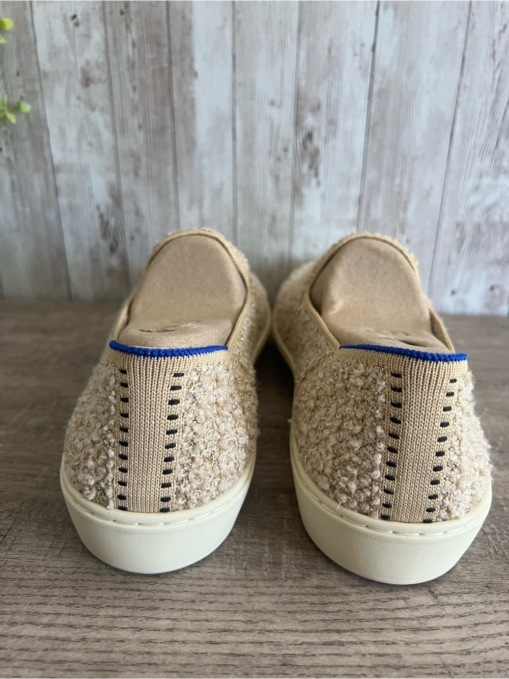 Rothy's Original Honeybun Shimmer Bouclé Slip-On Sneakers Womens Size 9 - Picture 3 of 9